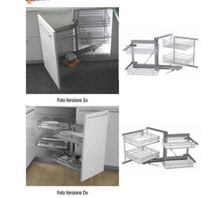 Meccanismo estraibile ammortizzato per il mobile ad angolo cucina, in acciaio 