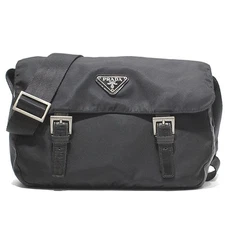Prada Nylon Shoulder Bag Black Lightweight Durable Travel Vintage Authentic