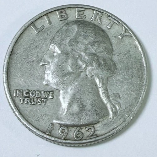 1962 D  SILVER WASHINGTON QUARTER  90% SILVER CIRCULATED COIN FREE SHIP #7583