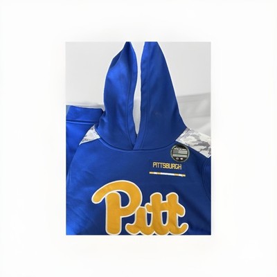 Pitt Football Support Our Troops Embroidered Sweatshirt Hoodie, Medium 12-14