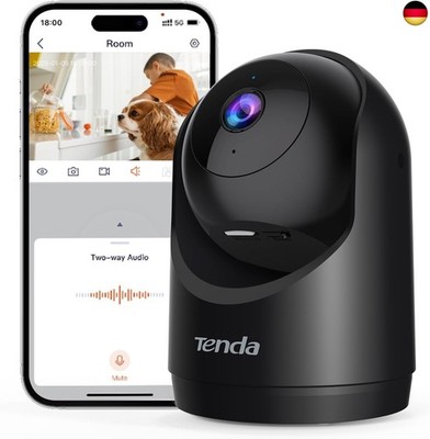 Tenda Überwachungskamera Innen 2K CP3 V3.0, WiFi 6 Kamera WLAN mit 