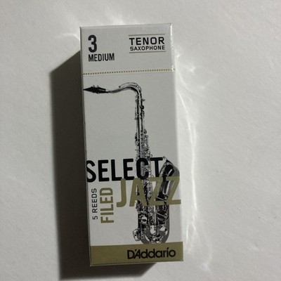 D'Addario Select Jazz Filed Tenor Sax Saxophone Reeds 5ct 3 Medium Strength