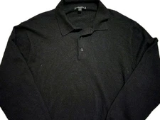 Oggi Moda By Raffi Henley Sweater Mens XXL Black 100% Cashmere Italy Designed