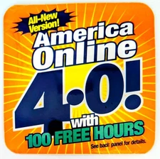 America Online Collectible / Install Disc, VERSION 4.0 AOL CD for Win/Mac SEALED