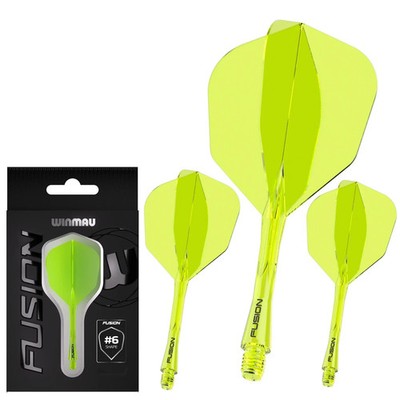 2026 Winmau Fusion #6 Integrated Flight and Shaft YELLOW  ultimate Performance
