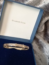  9ct Rolled Gold Signed JS Swirl Adjustable Child Bangle Bracelet Signed 