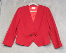 Vtg Pendleton Red Virgin Wool Coat Double Breasted Jacket Womens Blazer Size 10