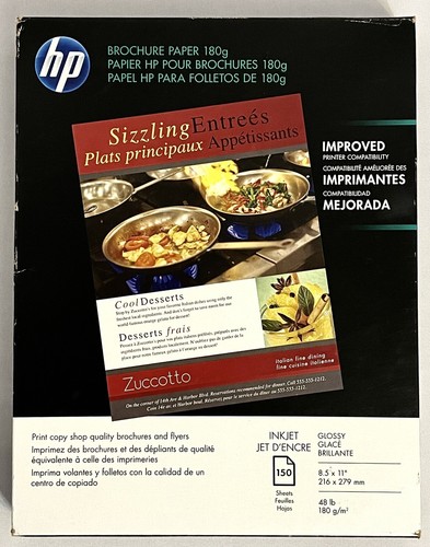 HP 8.5 x 11 48 lb. Inkjet Glossy Brochure Paper New - 150 sheet ct. Q1987A - 第 1/3 張圖片