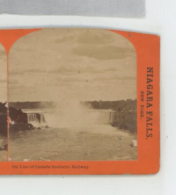 Horseshoe Fall from Elevator Tower Niagara Falls George Barker Stereoview c1870