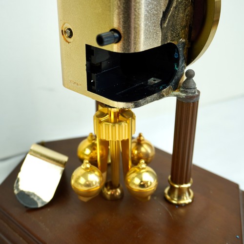 VTG Howard Miller Clock mega Quartz Dual Chime Wood Glass Brass NOT Working - Picture 7 of 13