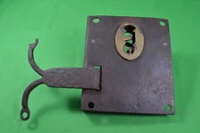 Antique 18th Century Spanish Lock,Brass Key Hole,No Key,Cast Iron/Metal