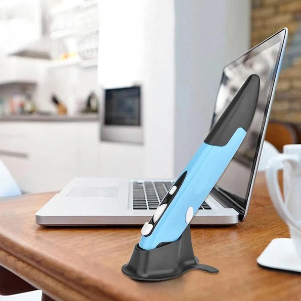 2.4GHz Wireless USB Pen Mouse Optical Mice Pen 4 Key for Tablet PC Laptop Blue - Image 2 of 4