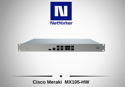 Cisco Meraki MX105-HW Cloud Managed Security Appliance -Same Day