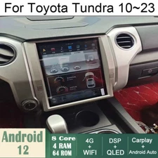 Car Android Gps Navigation Wifi 12.1" For Toyota Tundra 10~24 Radio Tesla Style