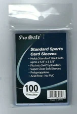1000 Pro-Safe NEW Standard Size Clear Card Sleeves 2 5/8 x 3 5/8(67mm x 94mm) 