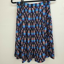 Lularoe Simply Comfortable Skirt Women Medium MultiColor Pleated Pull On Stretch