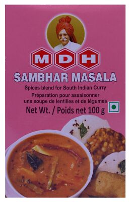 MDH Sambar Masala 100 Gramm Grwürzmischung indische Linsensuppe Würzen Indisch