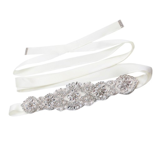 Jeweled Wedding Belt Rhinestone Wedding Belt Bridal Dress Sash - Picture 6 of 13