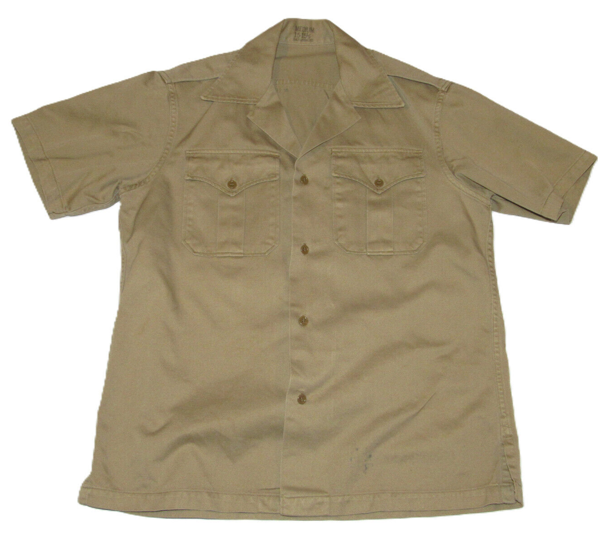 VINTAGE 1950s US ARMY 1956 SHORT SLEEVE KHAKI UNIFORM SHIRT