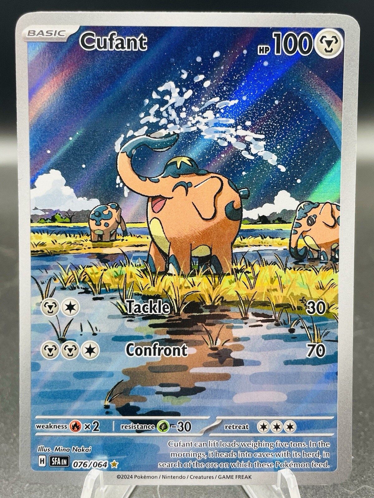 Pokemon Cufant 076/064 Shrouded Fable Illustration Rare Full Art Holo LP