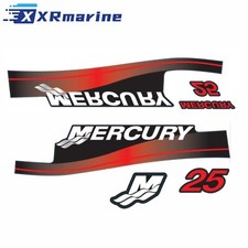 808499A00 Red Decals Sticker Set for Mercury 25HP Outboard 1999-2006  COWL