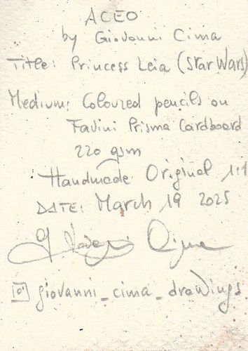 SLAVE LEIA STAR WARS 3-CARD LOT to CHOOSE ACEO PSC Sketch Card by Giovanni CIMA - Bild 12 von 13