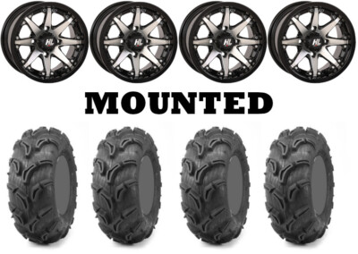 Kit 4 Maxxis Zilla Tires 27x9-12/27x11-12 on High Lifter HL10 Machined SRA