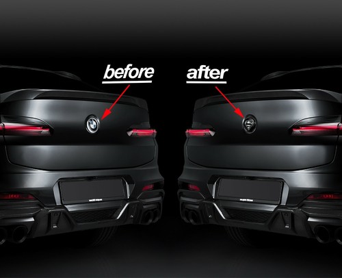 Compatible with BMW Emblem 82mm / 74mm Front Hood Rear Trunk Badge Tuning Black - Picture 15 of 20