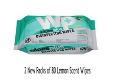 WipesPlus Disinfecting Wipes-160 Industrial Strength Wipes-2 Packs of 80
