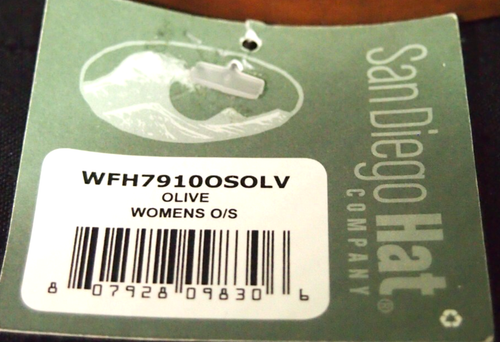 Gorra Fedora San Diego Hat Company para mujer de fieltro verde oliva oscuro-mediana-nueva con etiquetas - Imagen 5 de 5