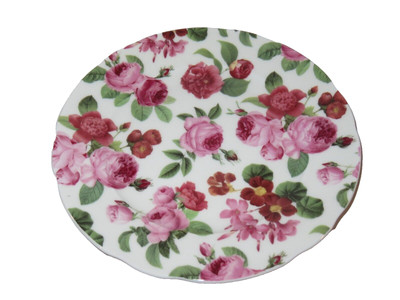 Stechcol Gracie Bone China PINK ROSES Bone China Salad Plate - NEW
