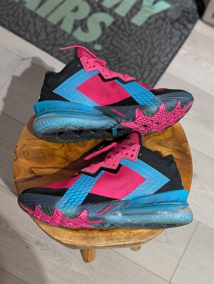 Size 9 Men's Nike Lebron 18 Low Neon Nights CV7564-600 Basketball