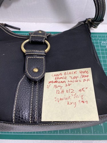 Bolso de hombro Hobo de cuero Chaps de colección negro con solapa con cremallera a presión - Imagen 4 de 11