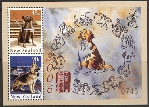 NEUSEELAND 2006 JAHR DES HUNDES LIMITIERTE EDITION M/S (ID: BL28) - Bild 1 von 1