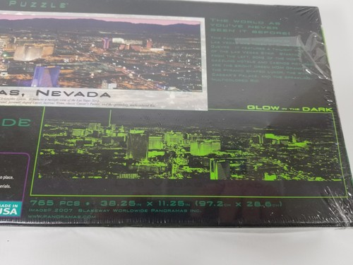 Las Vegas, Nevada 750 Piece Panoramic Puzzle Glow in the Dark 3FT Long Made USA - Picture 7 of 8