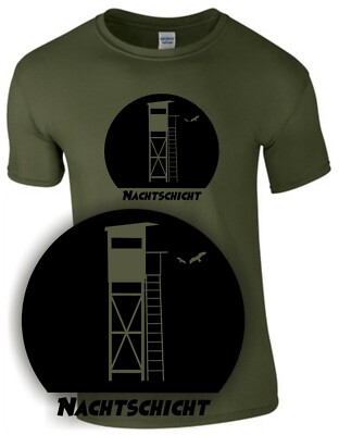 Jäger Nachtschicht T-Shirt Hochsitz Ansitz Jagdhund jagen hunt Geschenk Jägerin