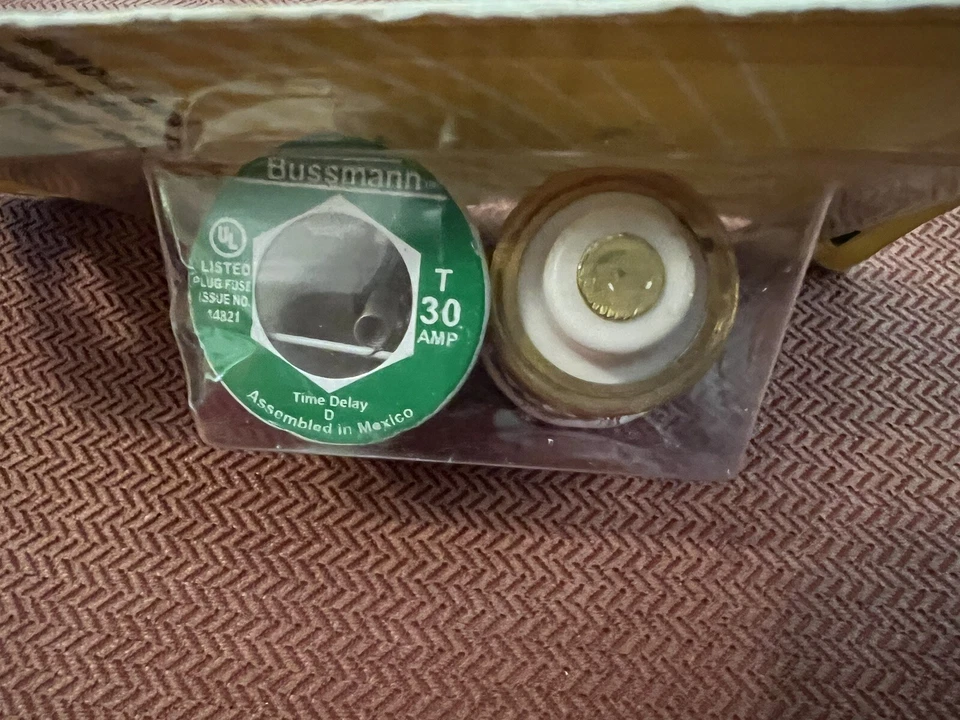 Fusibles de protección de motor de alta resistencia Cooper Bussmann 30A paquete de 2 (BP/T-30) FS  Foto 2 de 4