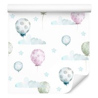 10M Vlies Blumen Tapete Kinderzimmer Ballons Kugeln Muster Aquarell Xxl 2422