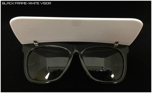 Oversized Classic Retro Shield Style SUN GLASSES Large Frame Foldable Sun Visor - Picture 4 of 11