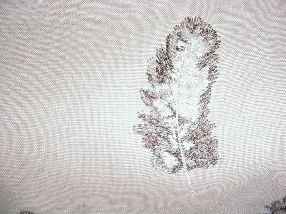 Clarke & Clarke F1082 Plumis Charcoal Emboidered Feather Upholstery Fabric - Image 3 of 3