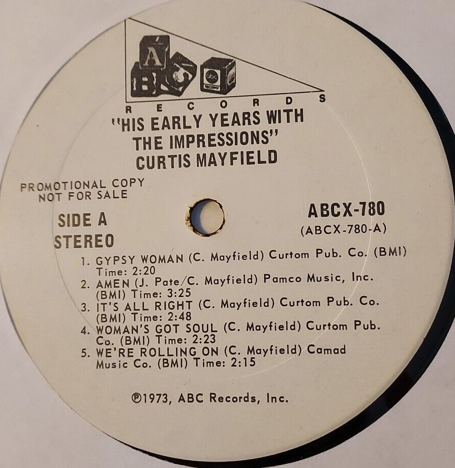 洋楽 Curtis Mayfield His Early Years with The 1973 2XLP Curtis Mayfield 