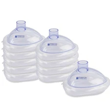 Pack of 10 Adult Training CPR Pocket Resuscitator Masks, PRESTAN