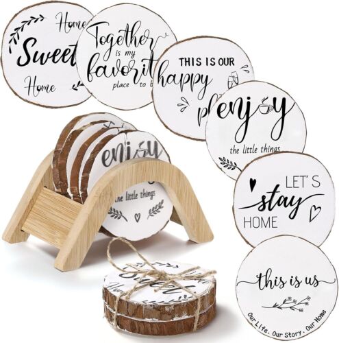 Housewarming Gifts for Home Decoration 3.15-4 Inch Phrase, Gray Wood Color