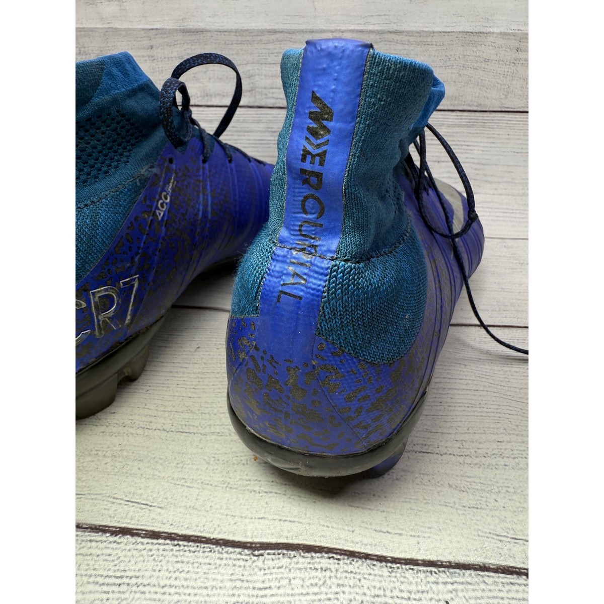 Nike‎ Mercurial Superfly V CR7 FG Soccer Cleats Blue Silver AO7540-106 Size 10.5 Nike Mercurial Vapor Superfly V CR7 FG – Classic Soccer Cleats main image 4