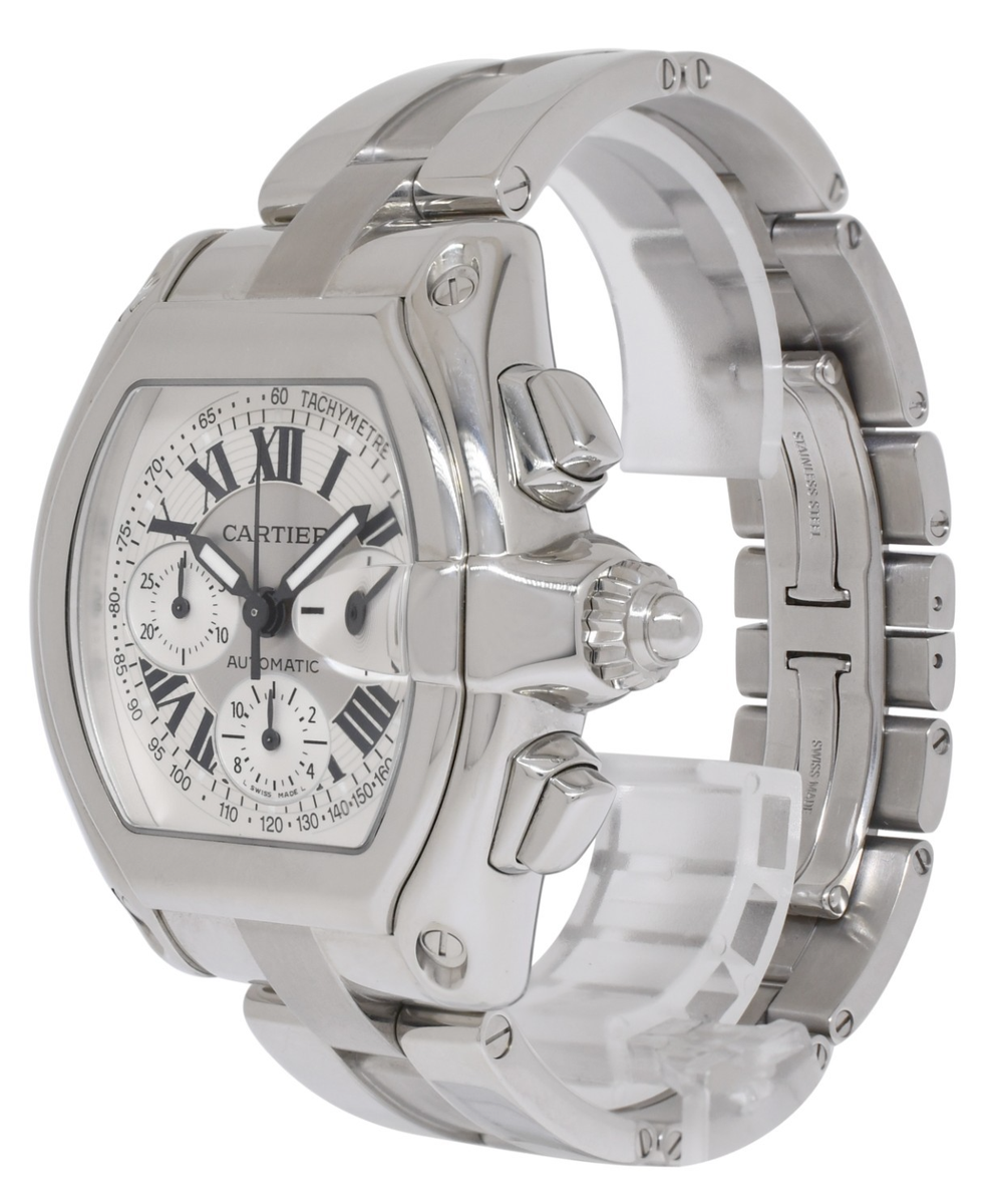 Cartier Roadster XL Chronograph Steel Silver Dial Automatic Watch