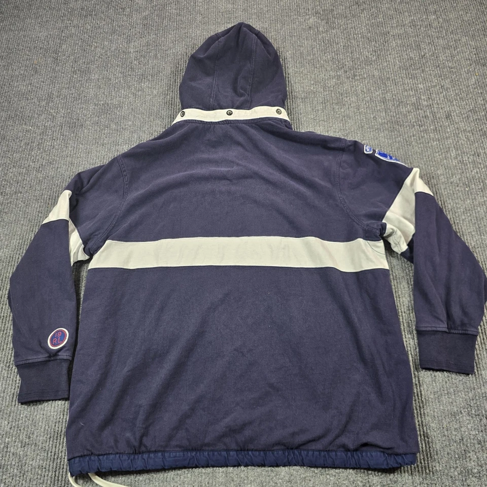 Винтажный Polo Ralph Lauren лыж патруль толстовка с капюшоном мужской 3XB большой темно-синий регби пуловер нашивки - Изображение 2 из 4