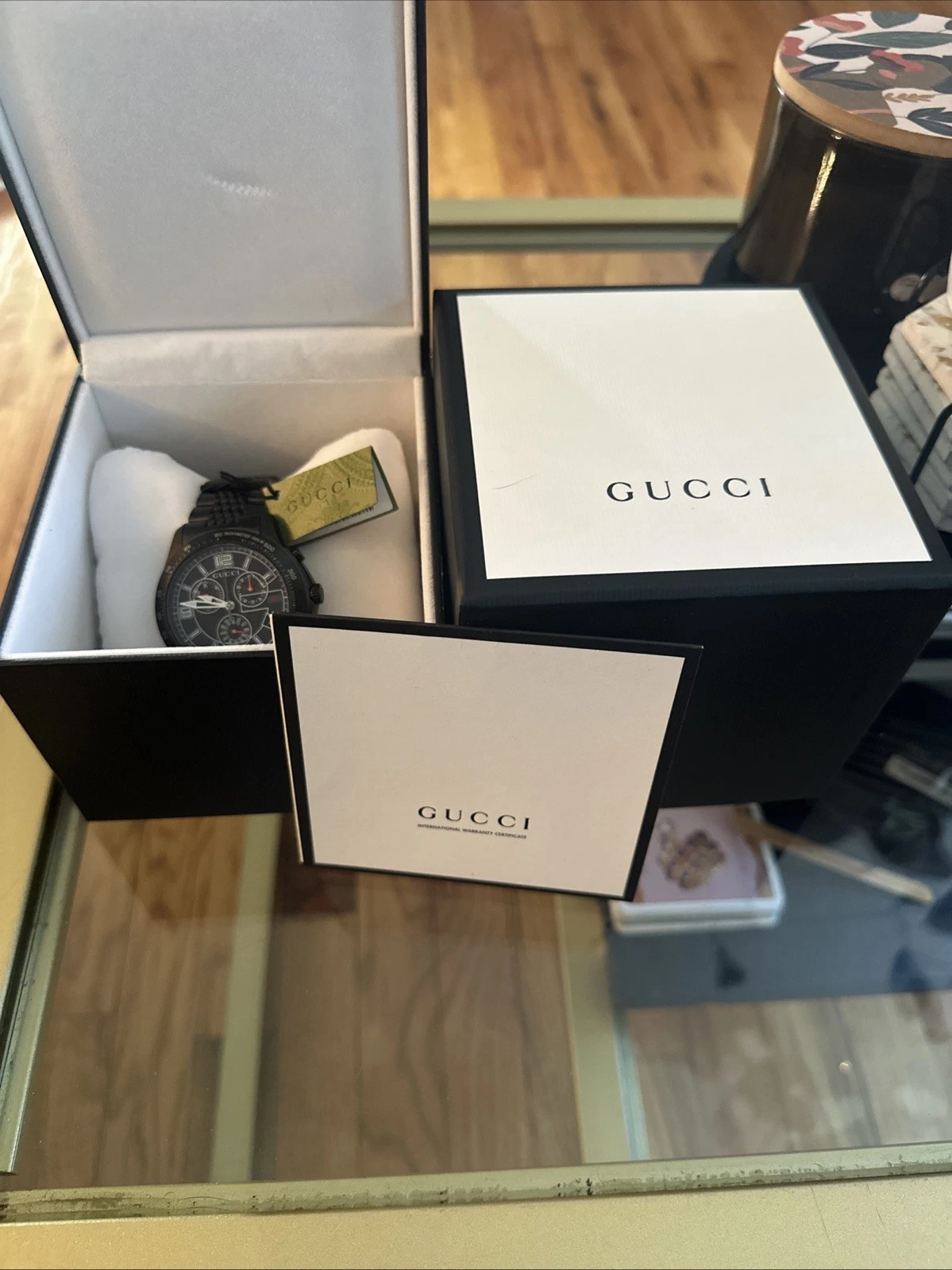 Montre bracelet pour homme Gucci G Timeless YA126217 45 mm en acier inoxydable noir