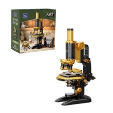 Retro Microscope Building Kit for Adults, Antique Science Instrument Model with