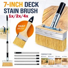 7” Decking Paint Brush Long Handle Outdoor Deck Stain Coating Applicator Tool
