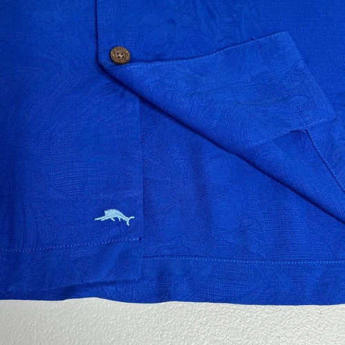 Tommy Bahama Tropic Isles Silk Shirt Mens XXL Cobalt Blue Short Sleeve Hawaiian - Picture 10 of 17